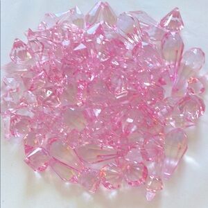 2/$10.  CLEAR PINK ACRYLIC BEADS FOR JEWELRY MAKING OR DECORATING